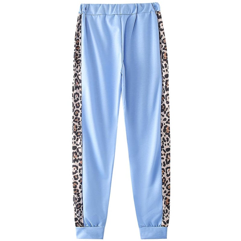 amropi Women's 2 Piece Tracksuit Sweatsuits Sets Hoodie Sweatshirt and Jogging Sweatpants Suit Blue, S - Image 5